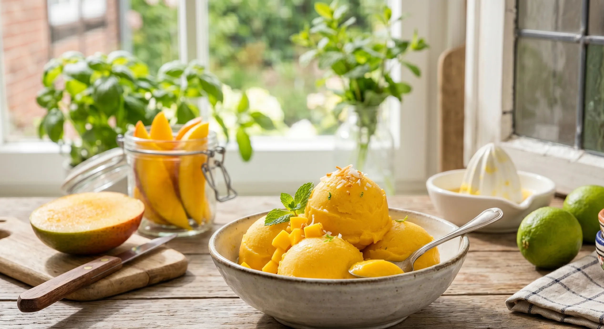 Tropisches Mango-Sorbet