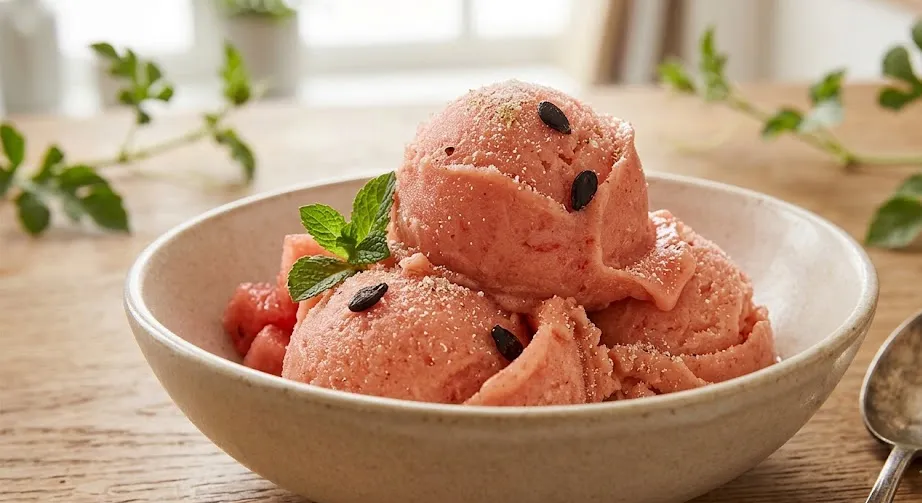 Erfrischendes Wassermelonen-Sorbet