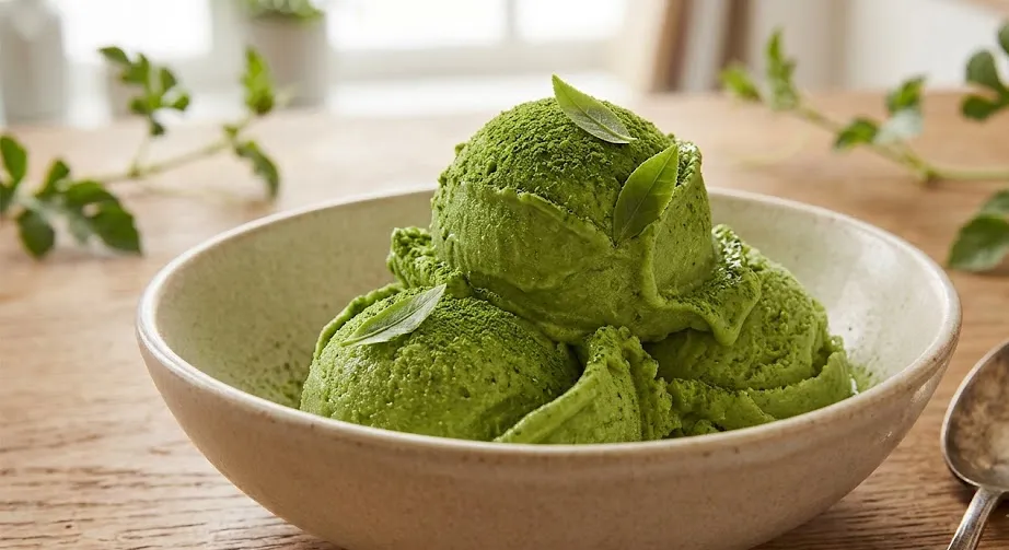 Cremiges Matcha-Gelato