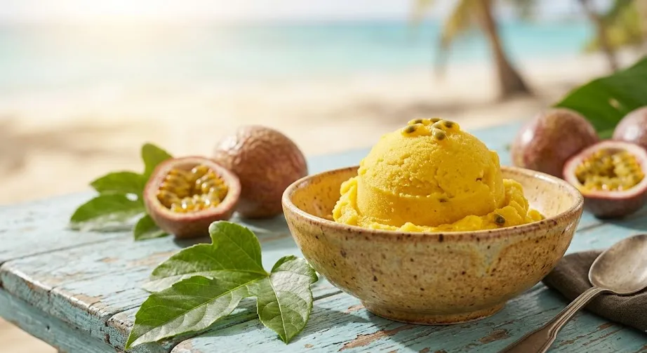 Mango-Maracuja Tropen-Sorbet