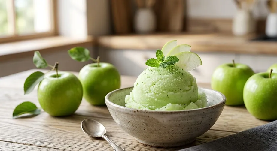 Grüner Apfel Sorbet