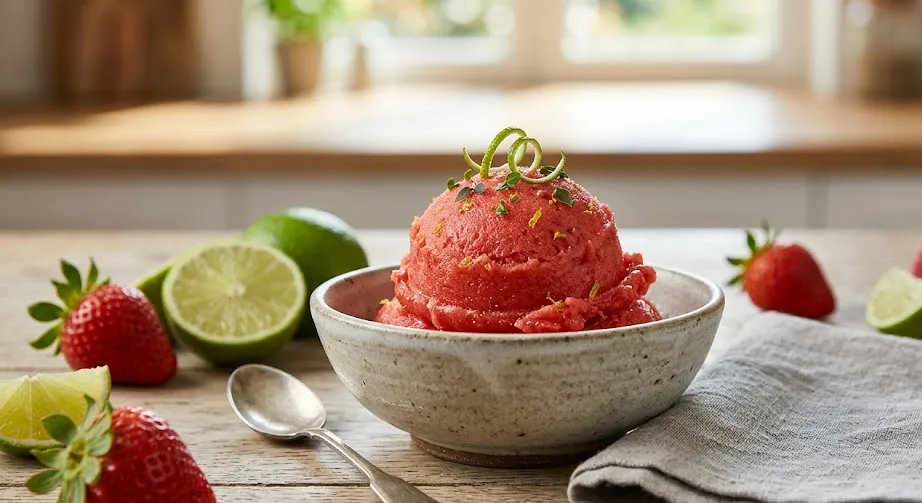 Erdbeer-Limette Sorbet