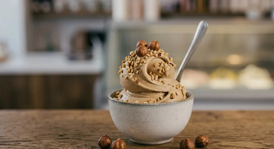 Cremiges Haselnuss-Gelato (Nocciola)