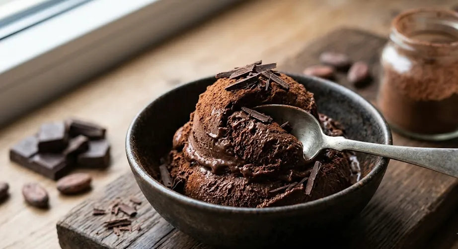 Dunkles Schokoladen-Gelato